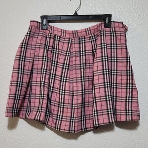 Hot Topic, Pink Plaid Skirt  Size L